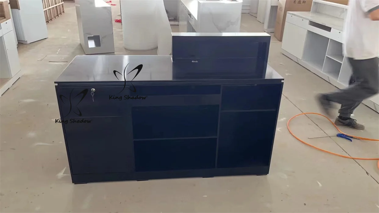 reception counter modern design reception desk salon furniture black reception table on sale