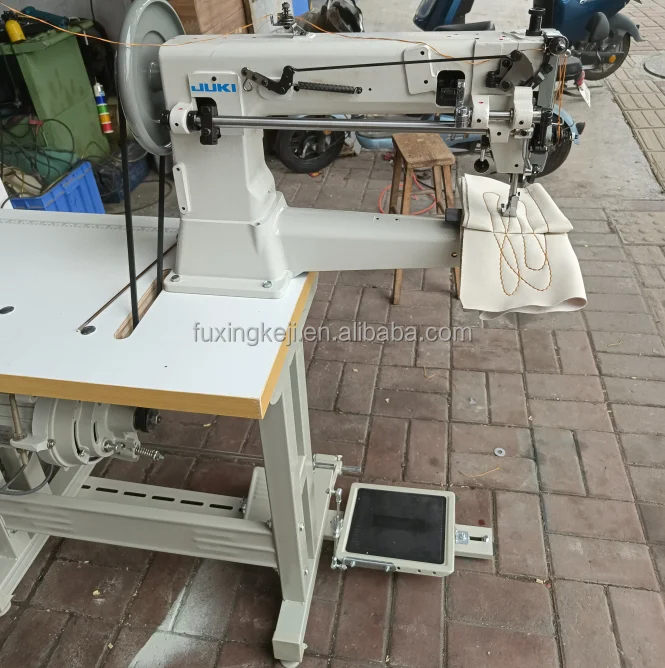 Used JUKIs 441 Cylinder bed 1needle Lockstitch Machine with Large Shuttle-hook leather sewing machines with table