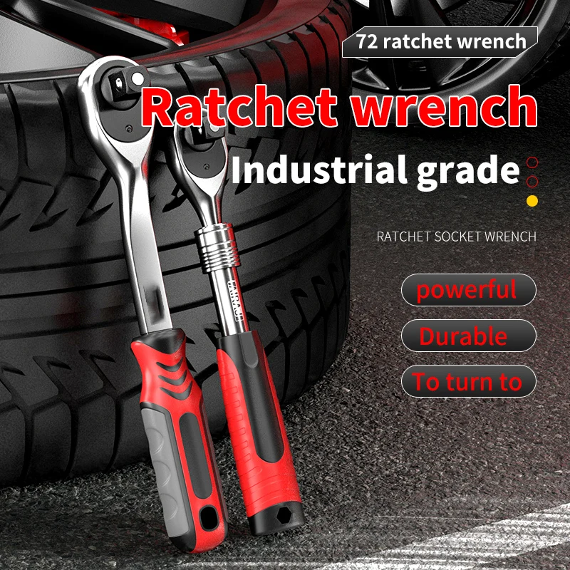 High-quality torque ratchet wrench polished chrome-plated 72-tooth professional quick combination ratchet wrench