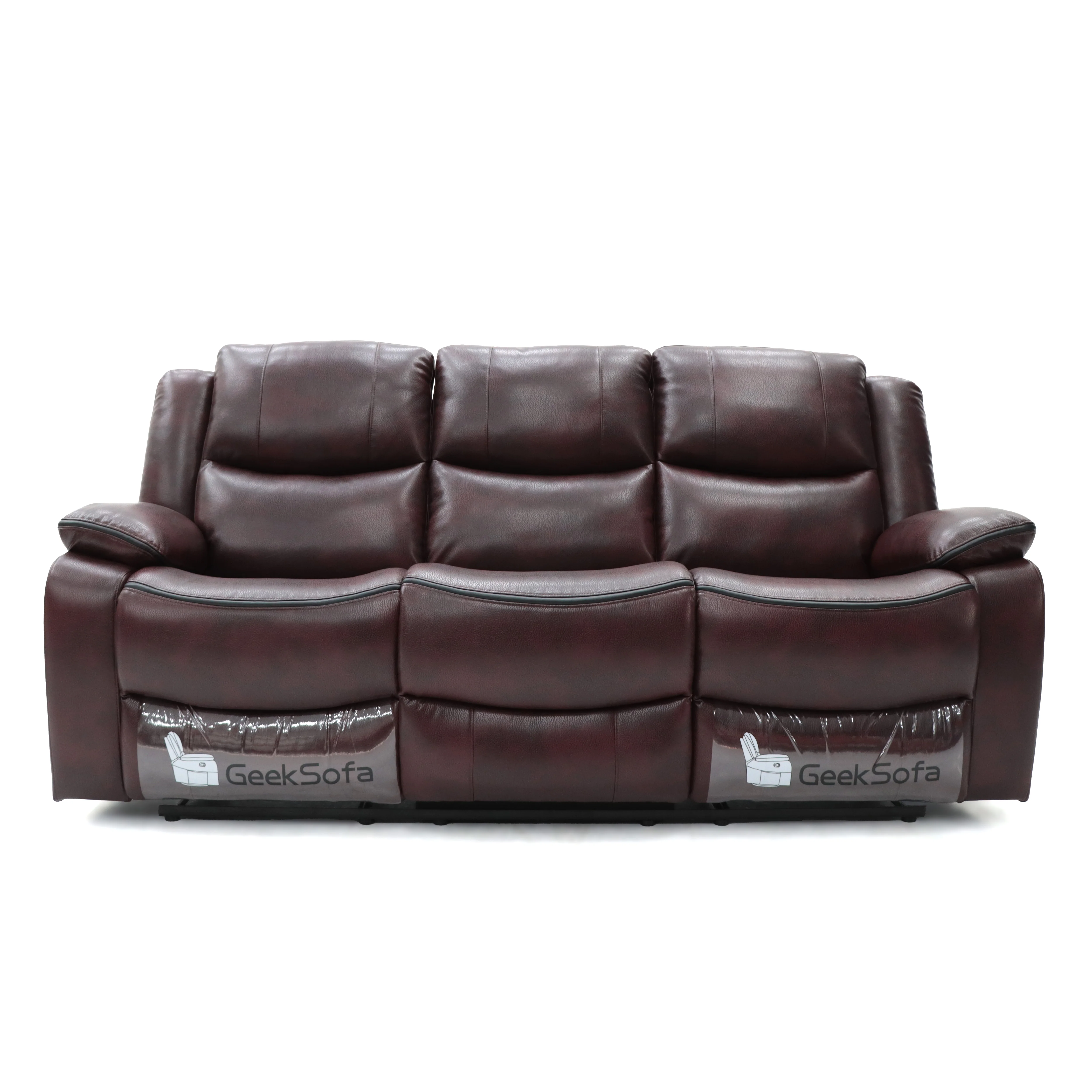 Geeksofa Wholesale Prices Reclining Sofa Set 3+2 Manual Sofa Seating With Blue Tooth Speaker And Touch Lights Console Cup Holder