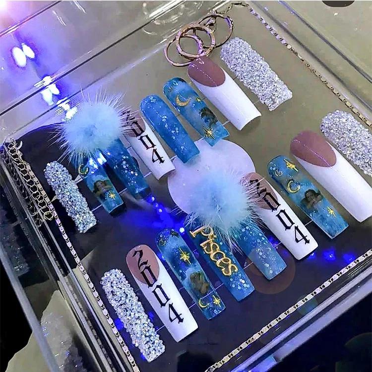 Образец + OEM + ODM оптовая продажа, накладные ногти для женщин ручной работы, накладные ногти на заказ