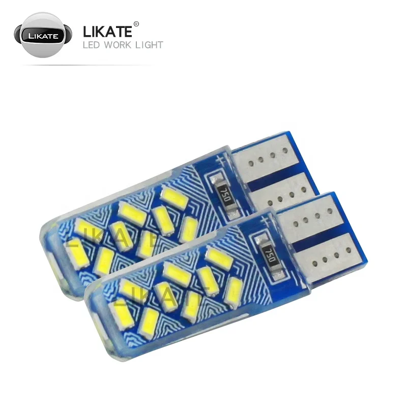 LKT Car T10 W5W 5050 Strobe Rgb T10 Cob 18led Car Dc 12v Silicon Light Bulb Waterproof Colorful