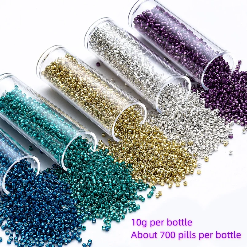 Pack of 18 2MM Silver-Filled Glass Seed Beads Jewelry Findings & Components with Bead Caps Spacers Made Metal Metallic Material