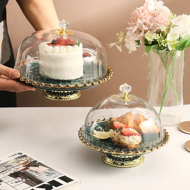 Simple European ceramic high foot cake tray wedding birthday afternoon tea fruit dessert tray