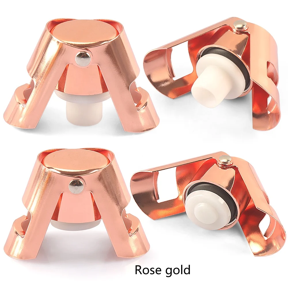 High quality Stainless Steel Vacuum Sealed Wine Sparkling Stopper Champagne Bottle Stopper