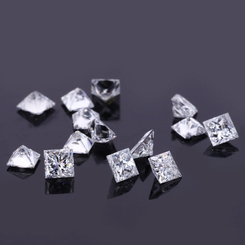Princess Cut 1.4*1.4-4*4mm Melee HPHT DEF VS Square Loose Lab Diamond