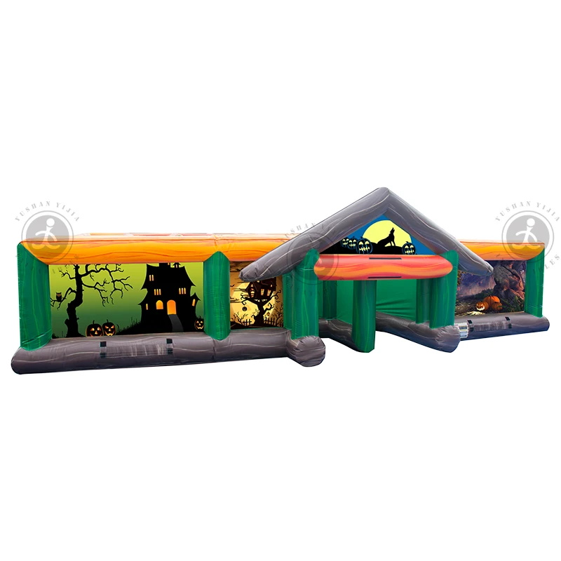 Hot Sale Labyrinth Large Labyrinth Maze Hunted House Scary Halloween Pvc Outdoor Bouncy Inflatable Maze For Commercial Rental