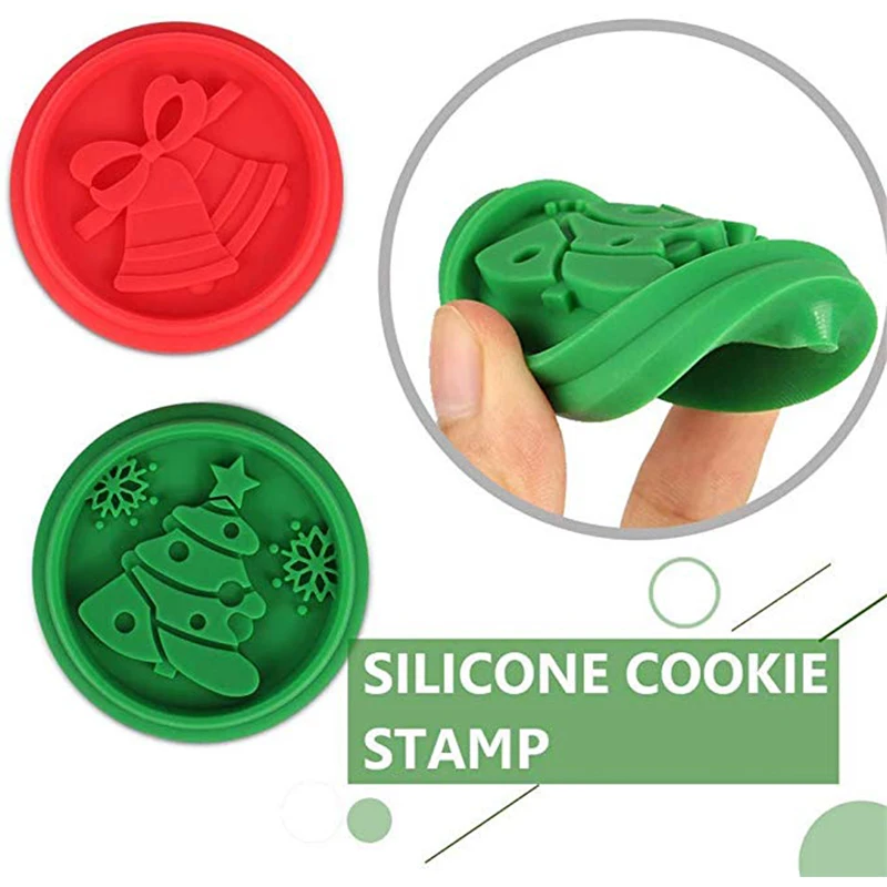 Custom silicone cookie stamp  wooden handle silicone cookie seal Halloween Thanksgiving Day biscuit stamp