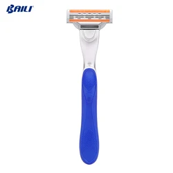 BAILI stainless steel shaver razor refill 5 blades cartridges shaving custom logo razor the razor for men