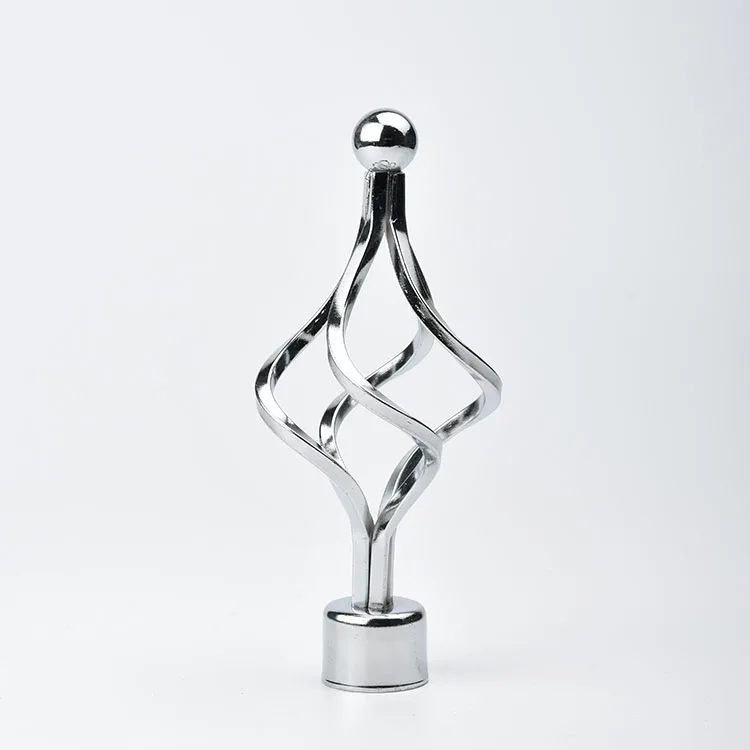 Manufacturer European High Quality Curtain Rods Set Metal Curtain Rods With Glass Finial