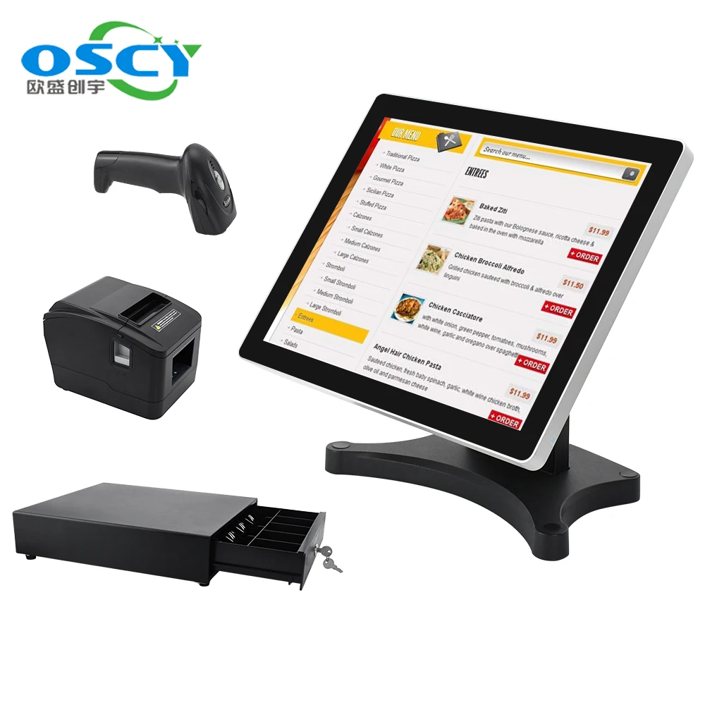 15 Inch Pos Cash Register Dual Display Point Of Sale Smart Windows 11 Epos System