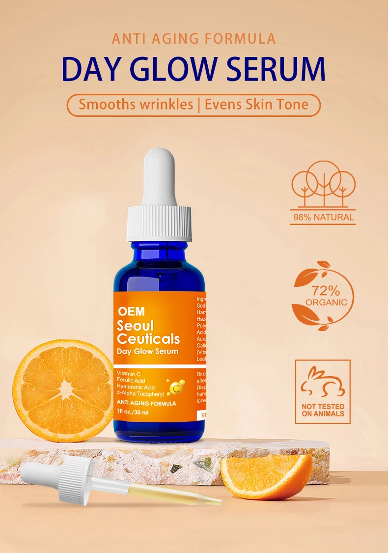 Wholesale Private Label Vitamin C Serum 30ml Seoul Ceuticals Day Glow Serum