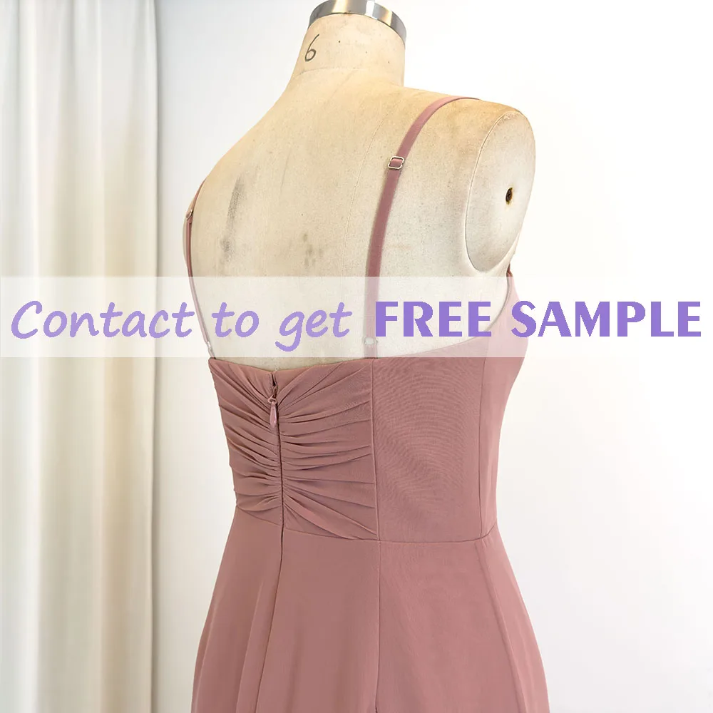TEENYEE Charm Chiffon Maxi Peach Color Bridesmaid Dresses Pink Bridesmaid Dresses Indo Para Casamento No Cartorio
