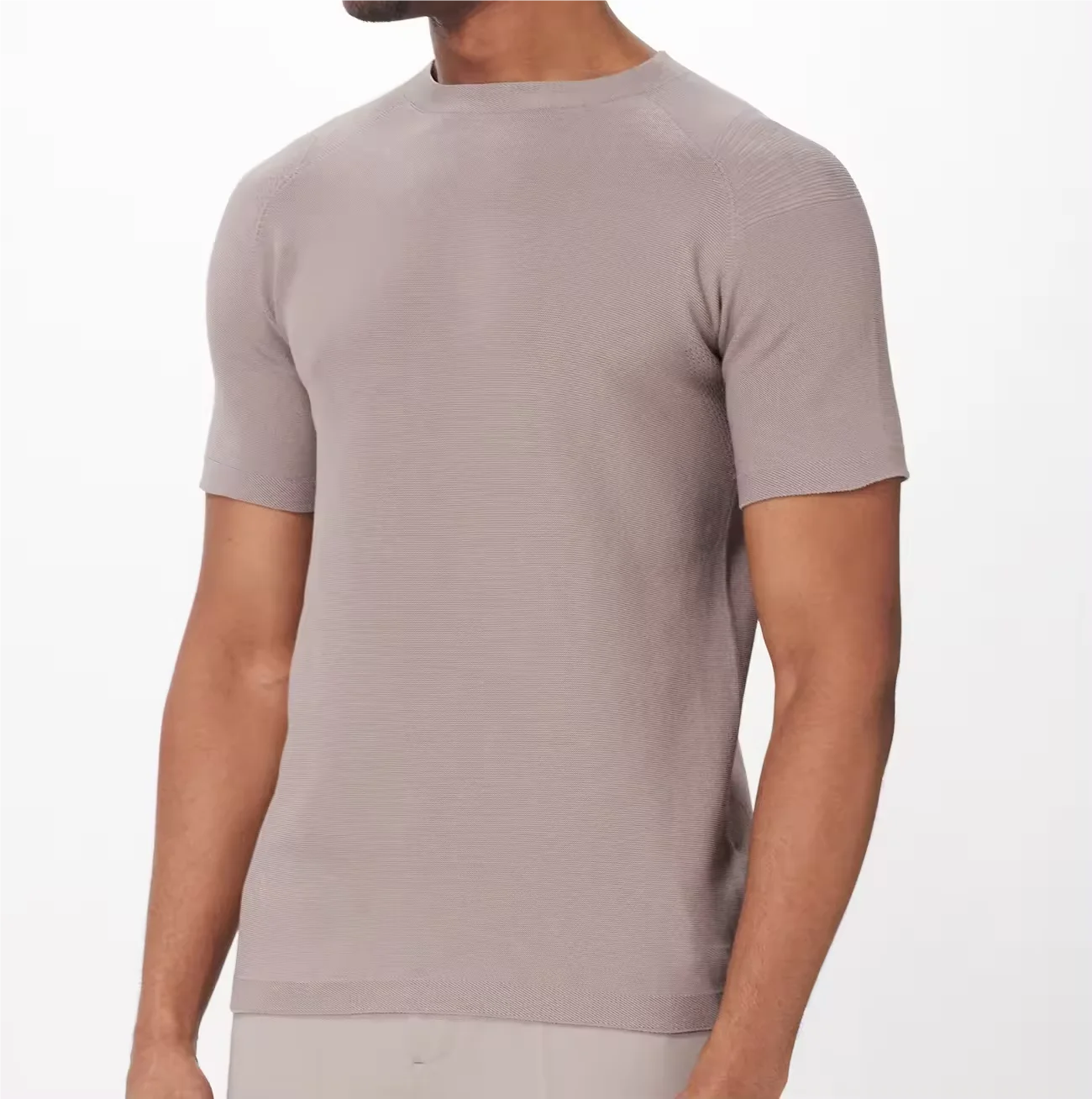Ventilated Underarms Crew neck Slim Fit Heavyweight Knitted T-shirt Streetwear Mans Unique T Shirt High Quality