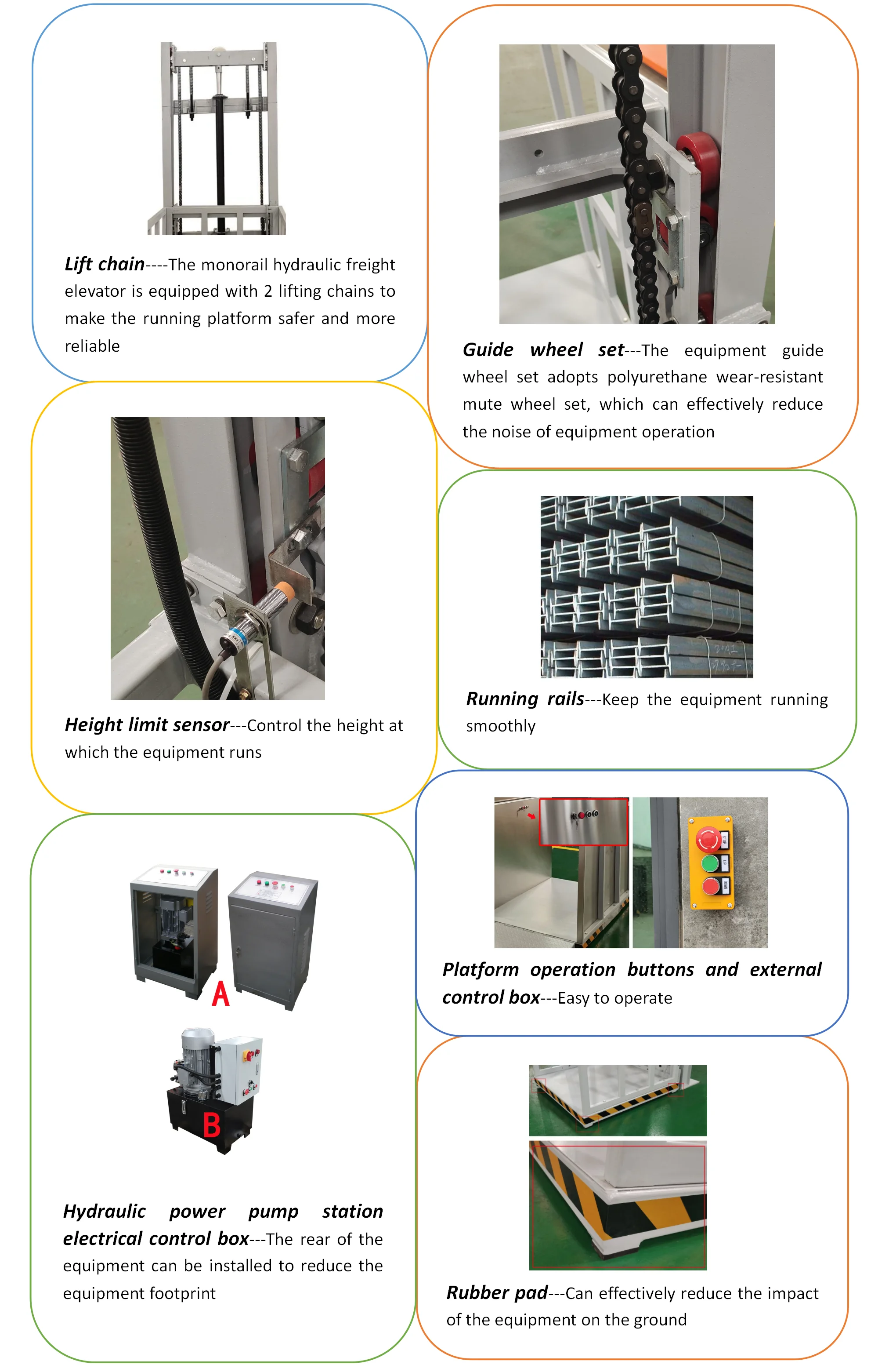 Custom Electric Hydraulic Industrial Elevator Cargo Elevator 1 Ton Capacity