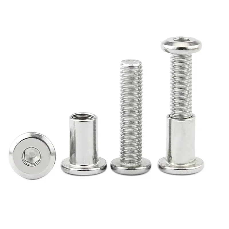 Fastener Wholesales Stainless Steel 304 316 Flat Head Hexagon Socket Sleeve Barrel Nut