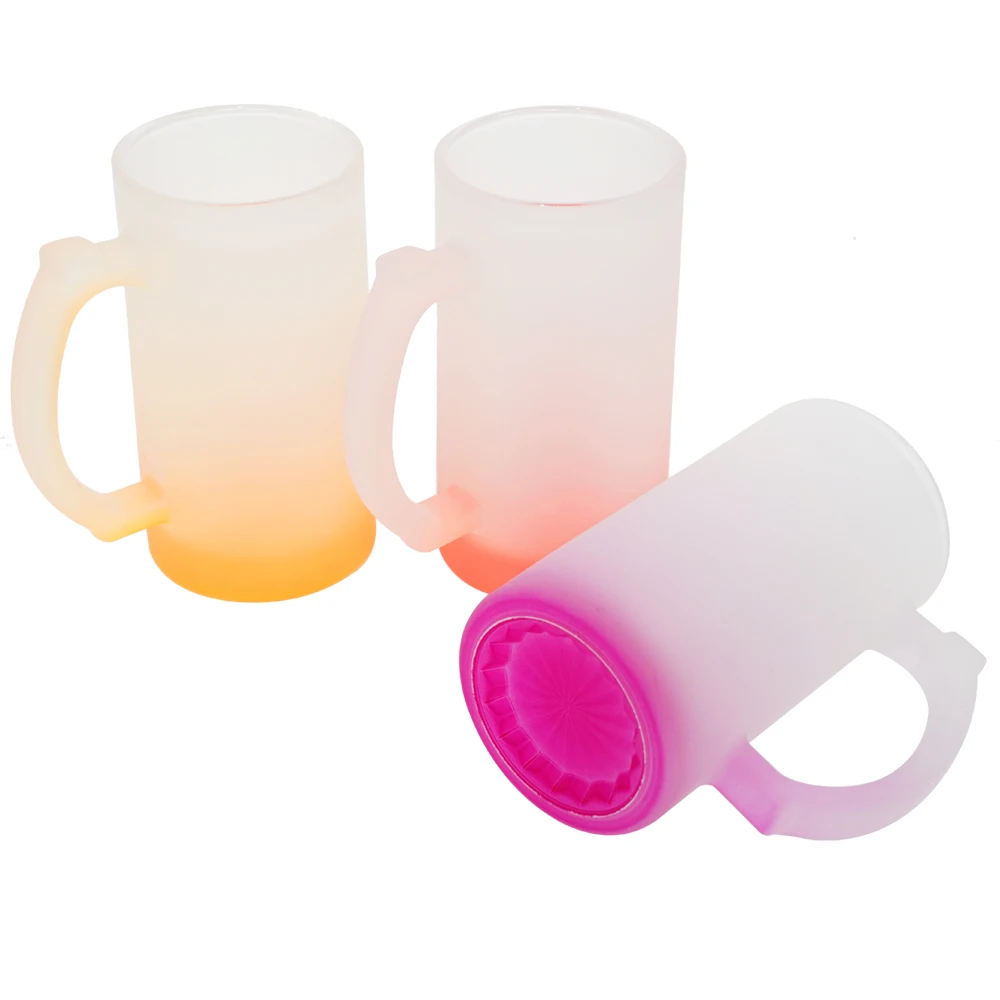 Hot Sale Big Volume Beer Glasses Frosted Whiskey Mug 16oz Beer Glass Cup Liquor Glass Mug with Handle