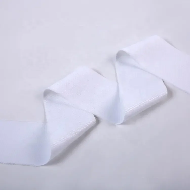 wholesale new arrival white double sided biodegradable jacquard elastic band