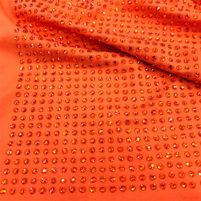 va134 wholesale 1*1.5meter stretch crystal patchs rhinestone applique fabric mesh rhinestone fabric  by yard for party dress