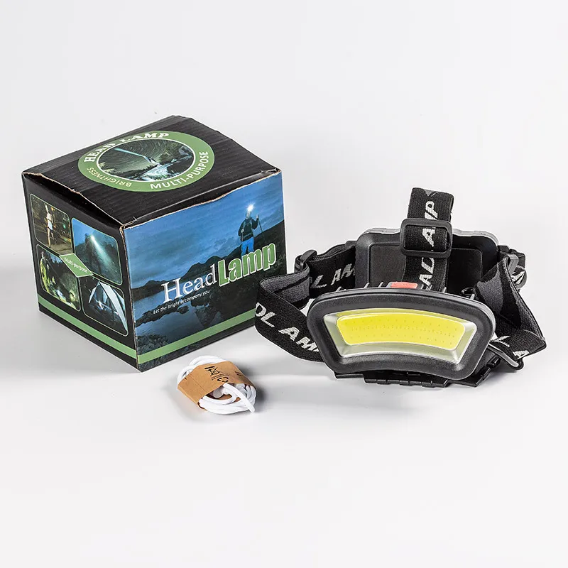 Adjustable Headband Rechargeable Battery USB Outdoor Waterproof Safety Headlight Headlamp For Night Vision Fishing Riding