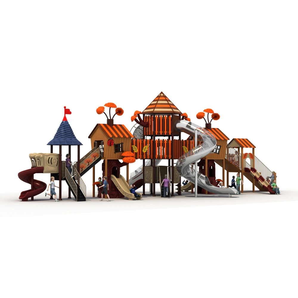 Kindergarten Tree House Kids Outdoor Playground Equipment Set Outdoor Plastic Slide Playground for Children