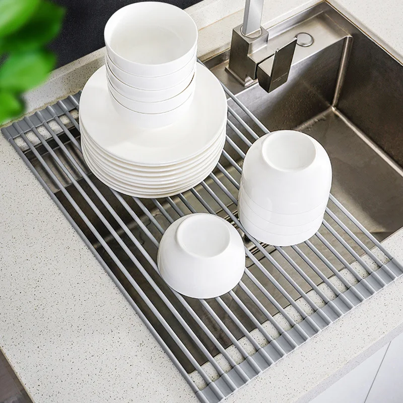
Multipurpose 304 Stainless Steel Roll up Dish Drying Rack Kitchen Organizer Dish Drying Rack 