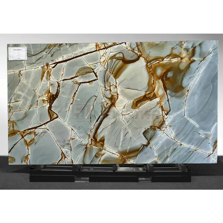 Newstar Stone Luxury Natural Blue Quartzite Granite Slab Louise Fusion Moon Blue Brazil Blue Roma Marble