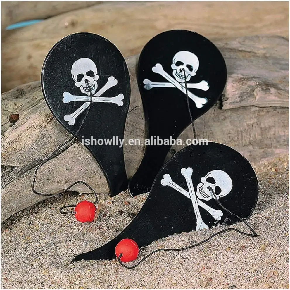 
New Novelty Toy Plastic Mini Pirate Paddleball Games Small Size Beach Ball Paddle for Wholesale with a Ball for Outdoor Playing 