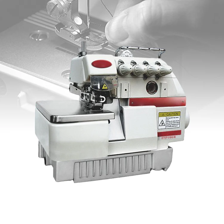 Hot Sale Direct Drive Low Noise Industrial Four Thread Overlock Sewing Machine For Common Fabric