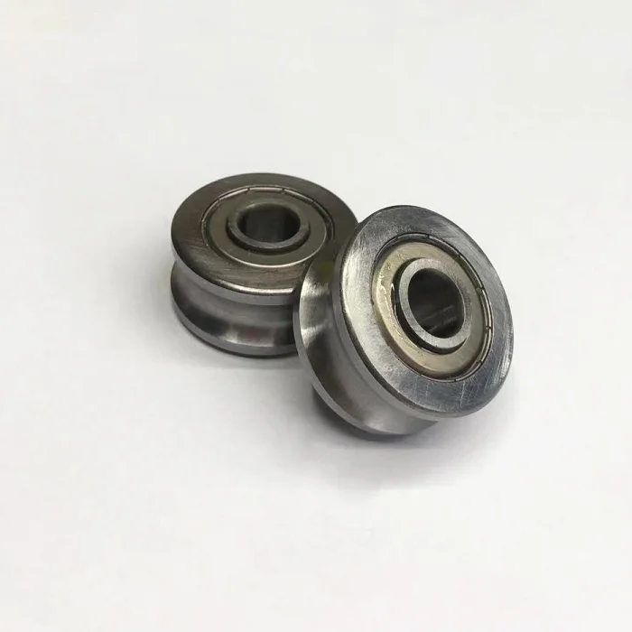 
High precision LFR5201-14 LFR5201-14KDD LFR5201-14NPP double row U groove guide rail wheel track roller bearing for 14 mm rail 