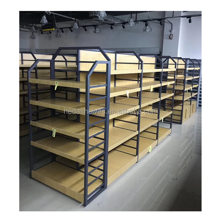 Customized Popular Shop Drugstore Medical Store Pharmacy Shelves Gondola Wooden Gondolas