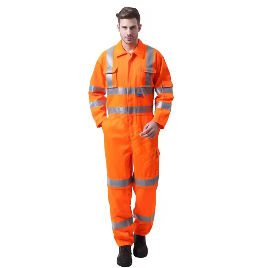 Flame Resistant Long Sleeve Overall Fire Retardant Workwear Coverall Durable Bizflame 88/12- 88% Cotton 12% Nylon Safety Coveral