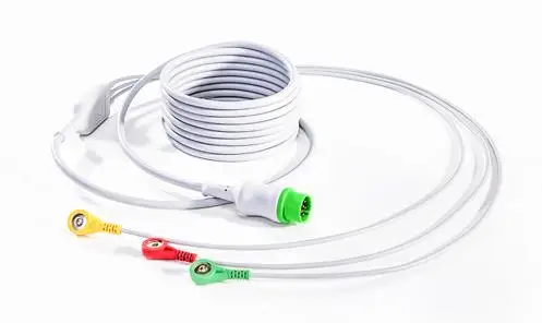Custom Electrode Medical Snap Button 10 6 3 Lead ECG Cables