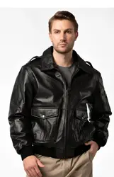 Custom pilot jacket leather man pilot bomber jackets moto genuine leather jacket for men