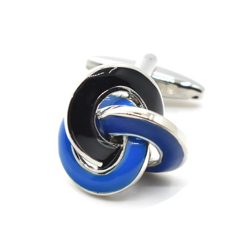 Wholesale New Arrival Blue Love Knot Premium Cuff links Custom Mens Unique Business Suit Shirt Wedding Tuxedo Trendy Cufflinks
