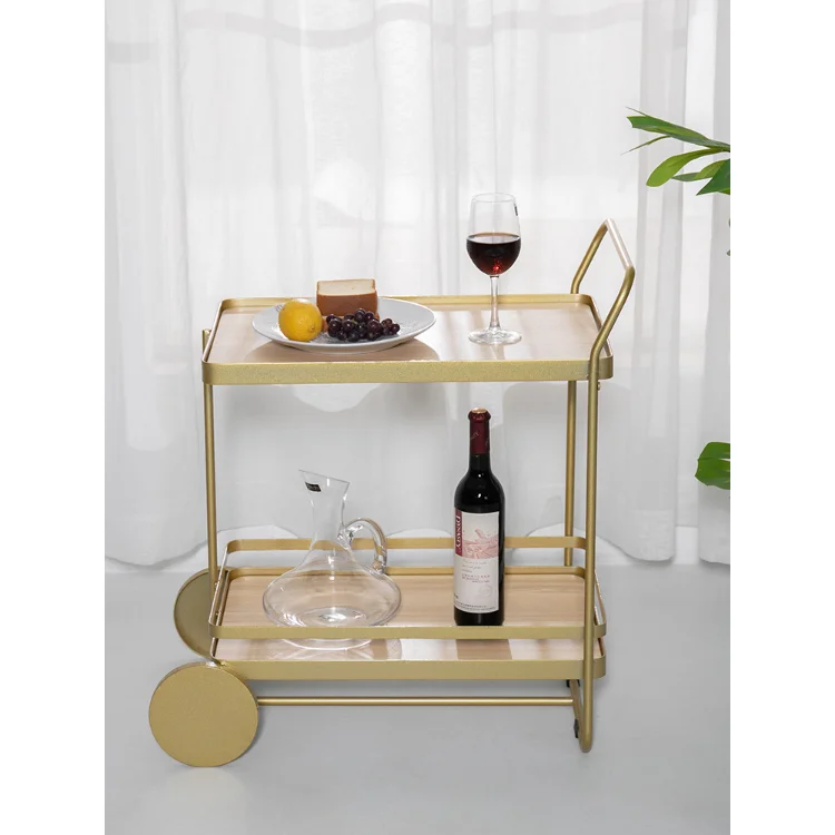 Metal Garden Planter Trolley Hand Retro Finish Surface Retro Craft Wheeled Trolley kitchen serving cart