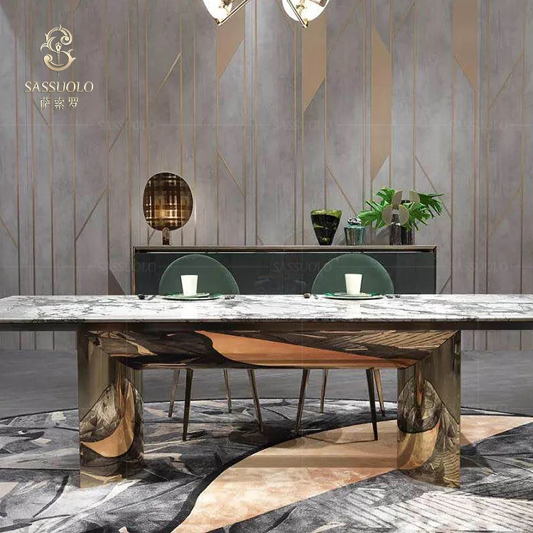 
Sassuolo 2020 newest design marble coffee table catering table deluxe editiondinning table set 