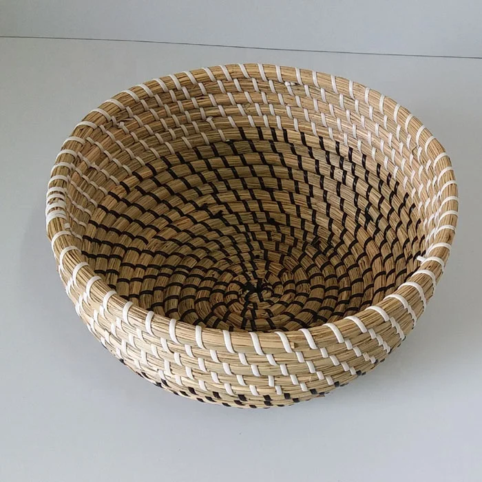 Vietnam wholesale wicker seagrass rattan straw woven weave storage laundry handmade houseware rice basket seagrass