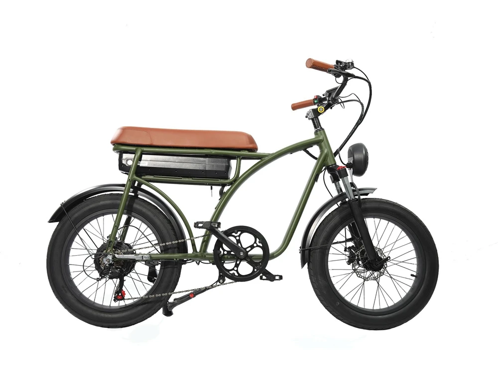 2022 Moto-style Seat Super 48v 500w ES01 73 Fat Tire Electric Cycle Ebike E Bike E Bicycle Electronic Bicycle Electric Bikes