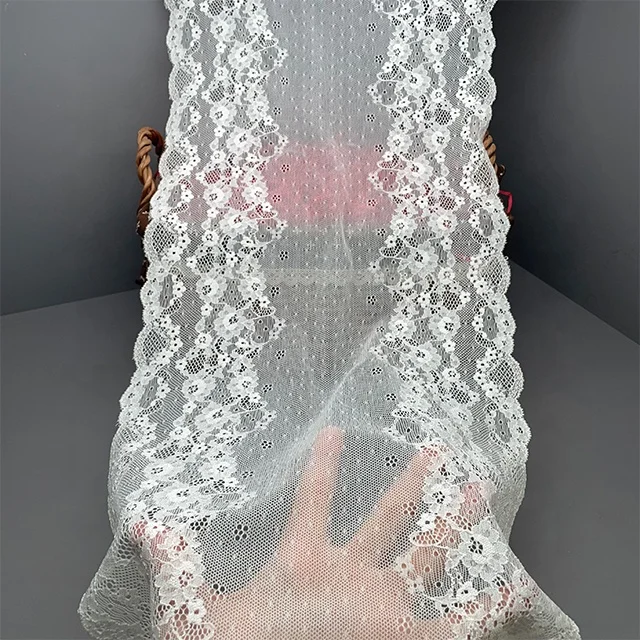 TUTON Custom High Quality French Elastic Lace 19cm Trim Wholesale For Lingerie