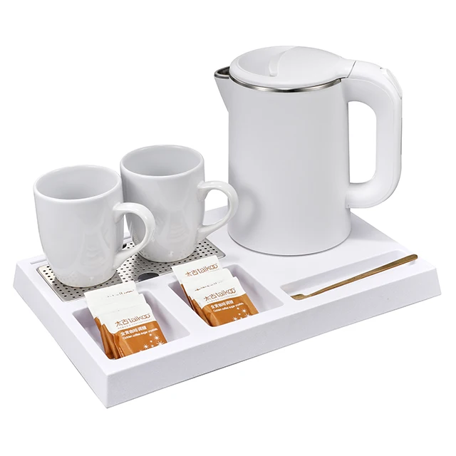 Restaurant supplies OEM High Quality Hotel welcome Service digital electric kettle tray set