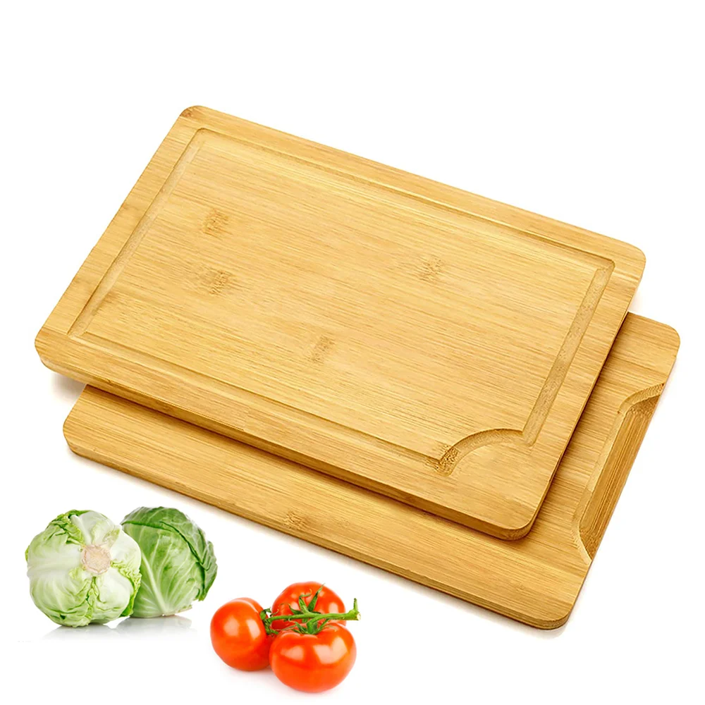 Factory Custom Private Label Logo 3 Pieces Eco-friendly Slotted Large Organic Bamboo Cutting Boards Chopping Blocks Set