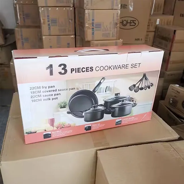 13 pcs Hot selling granite cookware set non stick frying pan cooking pots and pans set household utensils marble cookware set