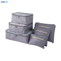 Medium Small Suitcase 6 Piece Travel Clothes Bag Organizer Waterproof Storage Bag with Zipper