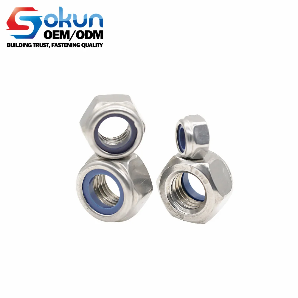 DIN 985 A2 A4 Grades Corrosion-Resistant Brass Copper Hex Nuts Stainless Steel Nuts M3 Water Treatment Polished Passivated