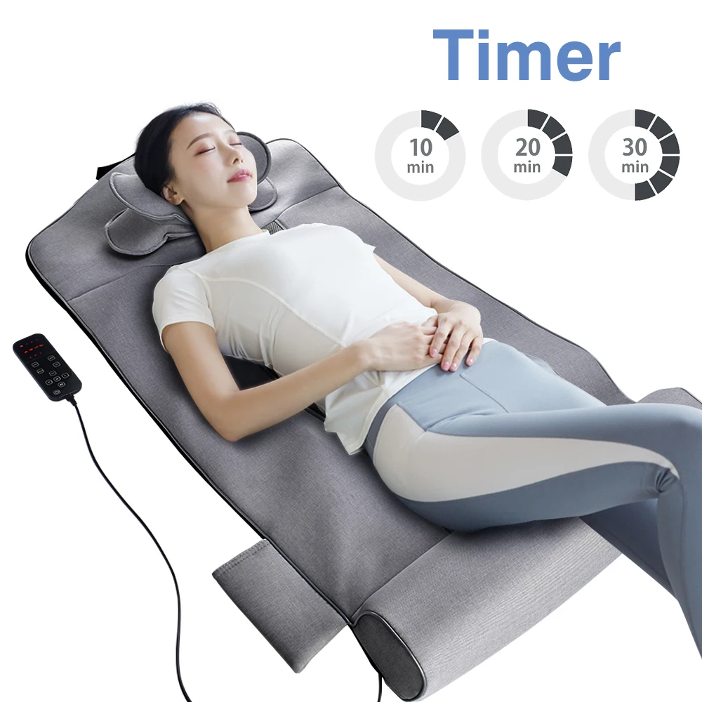 Multi-functions infrared heating massage mattress rolling massage mat and heating massager cushion