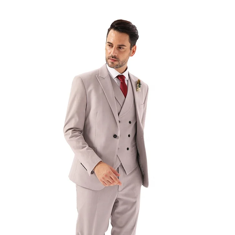 Мужской классический деловой костюм из 2 предметов, элегантный однотонный приталенный костюм, блейзер и брюки для вечеринки