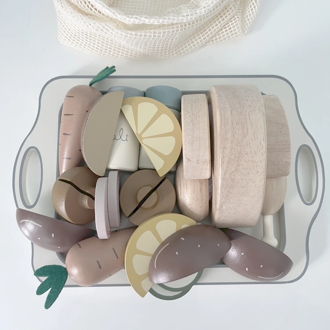 Custom Thanksgiving Turkey Chicken Toy Wooden Pretend Play Food Toys for Children Wooden Kitchen Accessories Toys Lunch Set