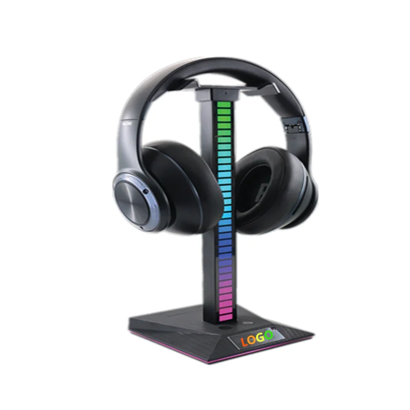 RGB Gaming Headphone ABS Stand Holder Earphone Display Shelf Bracket Gaming Headset Hanger with 2 USB2.0 Ports
