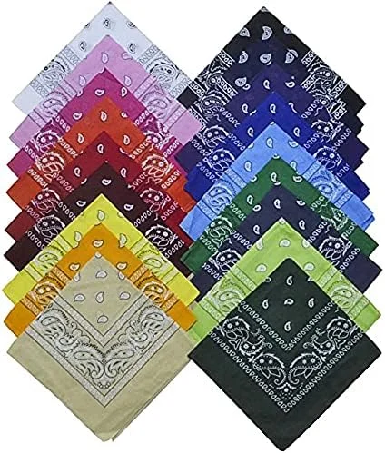 Wholesale Promotion Multifunction Custom Cotton Sports Square Headwear Scarf Classic Paisley Bandana in stock
